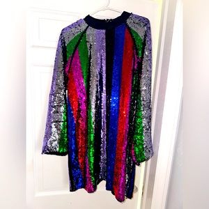 Mini Multicolor Sequin Dress